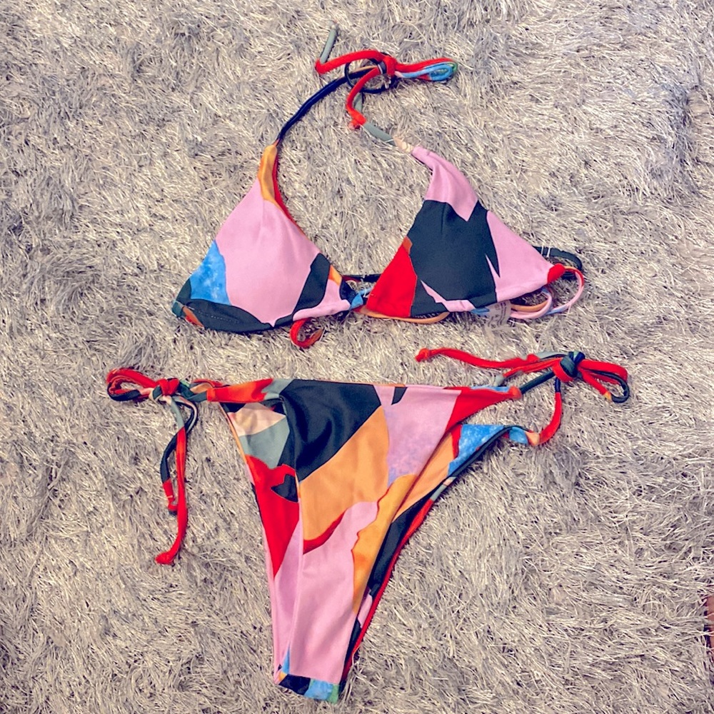 3 Piece String Rectangle Bikini Set X-Large With … - image 4